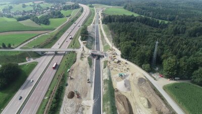 Bauarbeiten an der Ortsumfahrung Adelsried