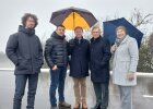 vlnr: Alexander Becker (Abteilungsleiter StBAA), Markus Kreitmeier (Bereichsleiter Straßenbau StBAA), MdL Wolfgang Fackler (CSU), Stefan Rößle (Landrat Donau-Ries), Claudia Marb (stv. Landrätin Donau-Ries)